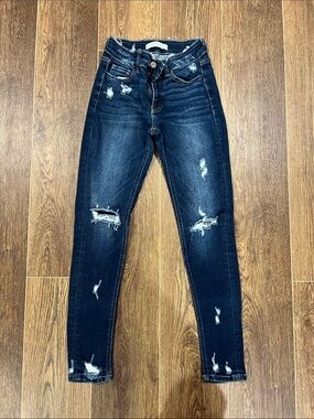 KanCan Dark Blue Distressed Skinny Jeans